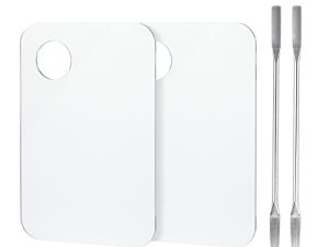 2PCS Acrylic Makeup Mixing Palette with 2PCS Spatula