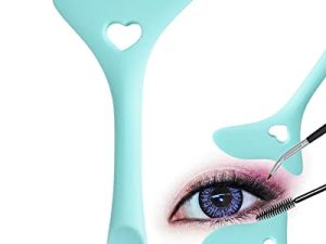 Eyeliner Stencil Silicone Winged Tip Eyeliner Aid Eyebrow Pencil Reusable Smoky Eyeshadow Applicators Plate Cat Shape Eye Liner Shadow Guide Template Multifunctional Lazy Quick Makeup Tool (Blue)
