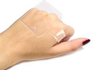 LilyLeaf Handheld Makeup Mixing Palette - Transparent Hand Tray for Mixing Foundation - Clear Acrylic Blending Plate For Makeup Lovers and Professionals With Cute Storage Bag (L)