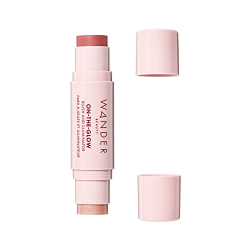 Highlighter Makeup & Blush Stick - WANDER BEAUTY ON-THE-GLOW- Blush & Illuminator Makeup. Cream Blush & Highlighter Makeup in Double Ended Stick. Makeup Highlighter & Color for Face & Body. Cruelty Free. (Sienna Sunset/Nude Glow) Highlighter Makeup & Blush Stick - WANDER BEAUTY ON-THE-GLOW- Blush & Illuminator Makeup. Cream Blush & Highlighter Makeup in Double Ended Stick. Makeup Highlighter & Color for Face & Body. Cruelty Free. (Sienna Sunset/Nude Glow)