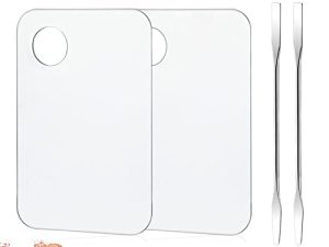 2PCS Acrylic Cosmetic Palette with 2PCS Spatula Tool