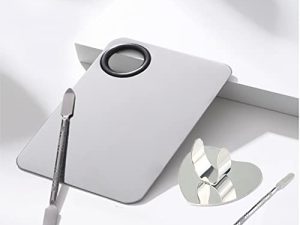 2 Piece Stainless Steel Makeup Palette Scraper for Foundation Makeup Tools Eye Shadow Nail Art