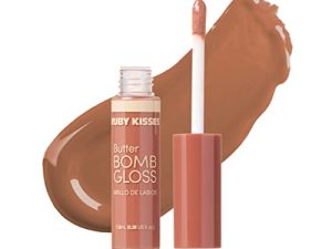 Ruby Kisses Lip Gloss Butter Bomb Gloss Non-Sticky Lip Gloss Vitamin E Natural Nude Lip Makeup - 7.8mL (0.26 US fl.oz) (Naked)