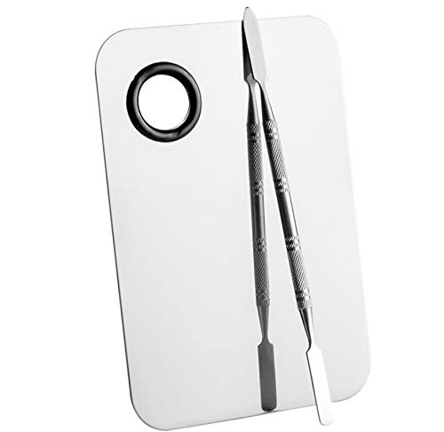 Professional Pro Stainless Steel Makeup Palette Cosmetic Palette with Spatula Tool Makeup Art Tool For Nail Art Eye Shadow Eyelash Makeup Professional Pigment Blending(6 x 4 Inch Sliver) Professional Pro Stainless Steel Makeup Palette Cosmetic Palette with Spatula Tool Makeup Art Tool For Nail Art Eye Shadow Eyelash Makeup Professional Pigment Blending(6 x 4 Inch Sliver)