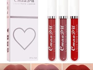 INVILKSTAR 3 Pcs Matte Liquid Lipstick Makeup Set