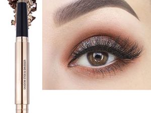 Christmas Eyeshadow stick and Sponge Makeup Brush Smooth Cream Shimmer Shadow Pencil Long Lasting Waterproof Eye Shadow Highlighter Stick Makeup Hypoallergenic Highlighter Multi-Dimensional eyes Look