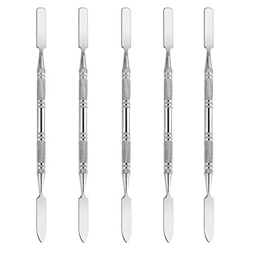 Wismee 5Pcs Makeup Spatula tool metal Set Professional Beauty Stainless Steel Cosmetics Mixer Long Metal Spatula Depotting Mixing Tool (#2) Wismee 5Pcs Makeup Spatula tool metal Set Professional Beauty Stainless Steel Cosmetics Mixer Long Metal Spatula Depotting Mixing Tool (#2)