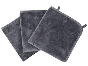 KinHwa Soft Washcloths Quick Drying Face Cloths Reusable Makeup Remover Cloths Microfiber Facial Cloths for Washing Face Gray Makeup Washcloths 3 Pack