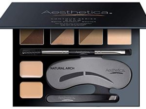 Aesthetica Brow Contour Kit 16-Piece Eyebrow Makeup Palette Set 6 Eyebrow Powders