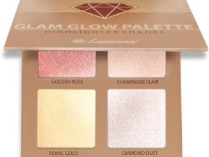 Highlighter Palette Highlighter Makeup Iluminador - Glow Bronzer Powder Makeup Highlighter Kit With Mirror - 4 Highly Pigmented Face Highlighter Shimmer Colors - Vegan
