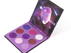 Docolor Eyeshadow Palette 9 Colors Gemstone Shadow Palette Highly Pigmented Mattes Shimmers Naked Smokey Glitter Cream Colorful Powder Blendable Long Lasting Waterproof Makeup Palette-Purple