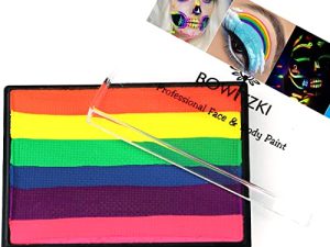 Bowitzki 50g Water Activated Eyeliner Retro Graphic Hydra Eye Liner Makeup UV Glow Fluorescent Cake Aqua Color Split Cakes Neon Rainbow Face Paints Body Painting for Halloween Christmas (UV Rainbow)