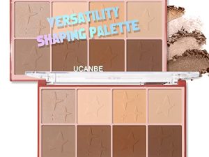 UCANBE 8 Colors Face Matte Bronzer Contour Powder Makeup Palette Contouring Pigmented Smooth Natural Long Lasting Pressed Powder Shaping Pallet (03 Contour)