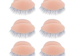 WBCBEC 3 Pairs Replacement Eyelids for Mannequin Head Removable Realistic Eyelids with Eyelashes Mannequin Head Eyelids for Eyelash Training Practice Makeup Eyelash Extensions