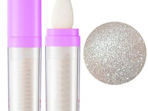 Polvo De Hadas Shimmer Face and Body Highlighter Powder Stick Makeup Body Brighten the Natural Three-Dimensional Face Eyes Lips Hair Body Glow Blusher Fairy Highlight Patting Powder. (White)