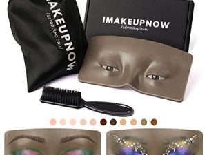 IMAKEUPNOW Makeup Practice Face Board 3D Realistic Pad with Cleaning Brush for Makeup Artist Board Makeup Practice