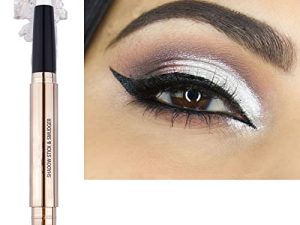 Christmas Eyeshadow stick and Sponge Makeup Brush Smooth Cream Shimmer Shadow Pencil Long Lasting Waterproof Eye Shadow Highlighter Stick Hypoallergenic Highlighter Multi-Dimensional eyes Look