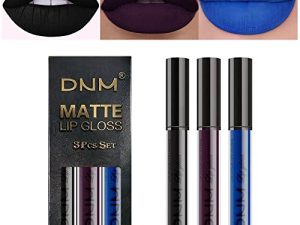 3Pcs Dark Black Blue Purple Matte 24-Hour Liquid Lipstick Sets