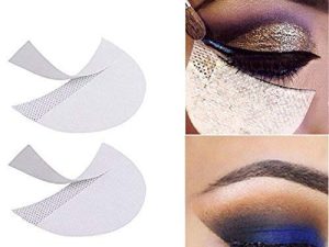 LKE 100pcs Eyeshadow Stencils makeup tape Professional Lint Free Under Eye Eyeshadow Gel Pad Patches eyeliner tape for Eyelash Extensions/Lip Makeup supplies