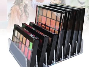 Acrylic Clear Eyeshadow Palette Organizer 7 Sectons Makeup Palette Organizer for Bathroom Countertops