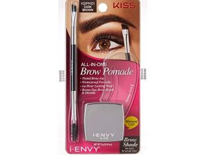 iEnvy by KISS All-In-One Brow Pomade Dark Brown KBPM01 Waterproof Long Lasting Mirror Cap Stencils Included