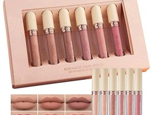 MAEPEOR Matte Liquid Lipstick 6PCS Nude Series Velvety Lip Gloss Kit Long-Lasting Wear Non-Stick Cup and Not Fade Lipstick Set for Warm or Cool Undertone (Nude Series