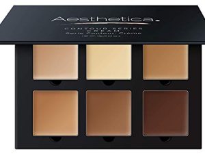 Aesthetica Cosmetics Cream Contour and Highlighting Makeup Kit - Contouring Foundation / Concealer Palette - Vegan & Cruelty Free - Step-by-Step Instructions Included