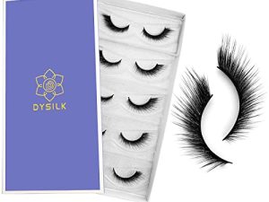 DYSILK 5 Pairs 6D lashes Faux Mink Eyelashes Fluffy Natural Look False Eyelashes Wispy Winged Eyelashes Makeup Thick Fake Eyelashes Soft Reusable Lashes Pack