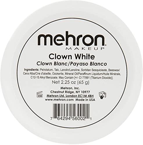 Mehron Makeup Clown White Professional Halloween Face Paint Cream Makeup (2.25 oz) Mehron Makeup Clown White Professional Halloween Face Paint Cream Makeup (2.25 oz)