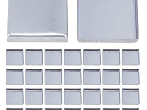 Coshar Pack of 30 Empty Square Metal Pans 26mm Eyeshadow Palette Pans Replacement for Magnets Makeup Palettes (3mm Height)