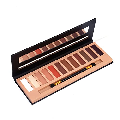 Hegafoo Pro 12 Colors Eyeshadow Makeup Palette - Shimmer Matte Pigmented Blendable Diamond Nude Natural Eye Shadow Pallet Kit with Brush (A) Hegafoo Pro 12 Colors Eyeshadow Makeup Palette - Shimmer Matte Pigmented Blendable Diamond Nude Natural Eye Shadow Pallet Kit with Brush (A)