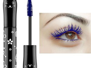 Geruicee Colorful Mascara 6 Color Rainbow Fiber Mascara Charming Longlasting Thick & Long Eyelash Smudge-Proof Eyes Makeup Gift for Women and Girls Party Stage Use (Blue)