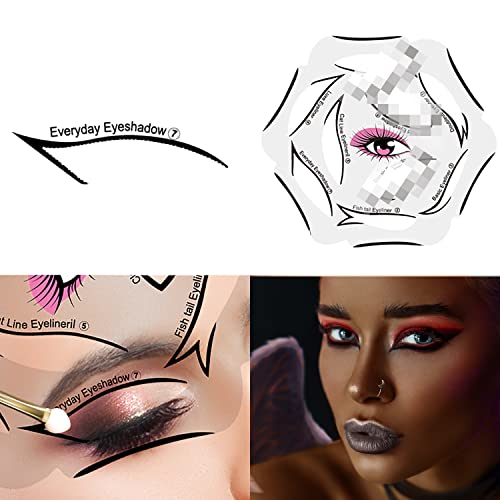ASDGA Professional Eyeliner Stencil Eyeshadow Stamp Pads Auxiliary Makeup Learning Tool Card Beginner Beauty for Eye Artist Supplies Must Haves (2 Pcs) ASDGA Professional Eyeliner Stencil Eyeshadow Stamp Pads Auxiliary Makeup Learning Tool Card Beginner Beauty for Eye Artist Supplies Must Haves (2 Pcs)