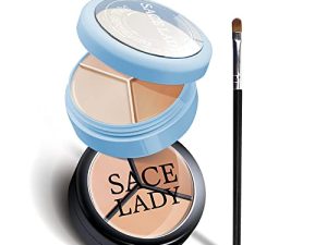 2 Colors Full Cover Concealer Makeup Kit with Concealer Brush