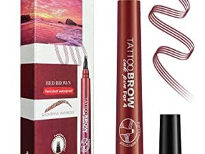 A-minusone 4 Point Eyebrow Pencil Red Brown Waterproof Tint Microblading Pen Makeup Creates Natural Looking Brows and Stays on 24H