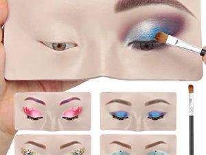Makeup Face Practice Board with 1PC Eyeshadow Brush