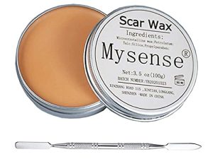 Mysense 3.5Oz(100g) Scar Wax Kit SFX Make Up Special Effects Fake Molding Wound Skin Wax Body Paint Halloween Set Fake Nose Stage Zombie Cosplay Costume SFX Makeup with Spatula