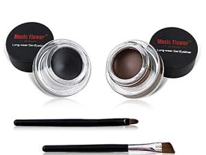 UCANBE 2 in 1 Black and Brown Gel Eyeliner Set Water Proof Smudge Proof