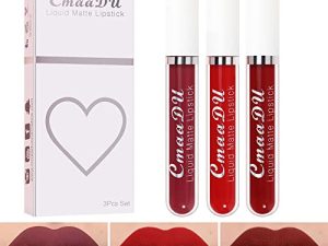 INVILKSTAR 3 Pcs Matte Liquid Lipstick Makeup Set