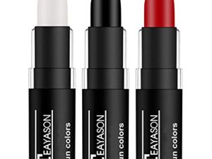 Go Ho 3 PCS Makeup Clown White Cream-Blendable Stick - Eye Black Sticks Face Body Paint Professional Halloween SFX Makeup
