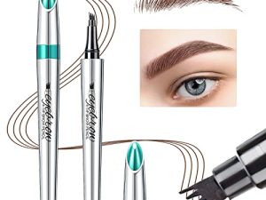 Eyebrow Pencil Eyebrow Microblading Pen - Eye Makeup Eyebrow Pen Micro 4 Point Brow Pen Lift & Snatch Eyebrow Microblading Pen Long-Lasting Waterproof Natural Eyebrow Hair (Reddish Brown)