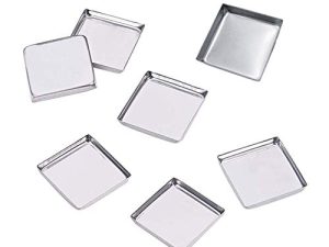 30 Pieces Empty Square Metal Tin Palette Pans Empty Square Metal Pans Cosmetic Eyeshadow Pans for Eyeshadow Palette Magnetic Makeup Palette
