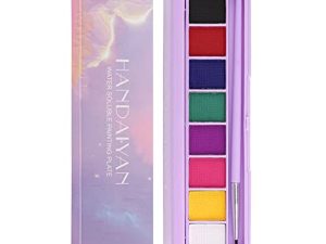 Yeweian 8 Colors Water Activated Eyeliner Palette Liquid Eyeliner Colorful Set Hydra Graphic Eyeliner Makeup Neon Face Paint UV Glow Black White Red Face Body Paint