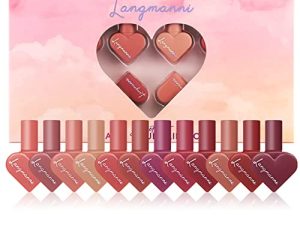 XINGXYUEL 12 Color Matte Lipstick Set Liquid Lipstick Matte Velvet Texture Lip Stain Waterproof Long Lasting Nude Lipstick for Women Lip Makeup Lip Gloss Set