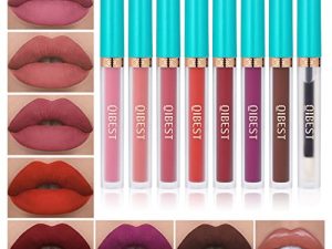 QiBest 7 Matte Liquid Lipstick with 1 Lip Plumber Gloss Makeup Set Long Lasting High Pigmented Velvety Waterproof Nude Lipgloss Kit Make Up Gift Sets for Women Girls