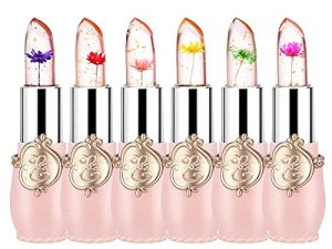 firstfly Pack of 6 Crystal Flower Jelly Lipstick
