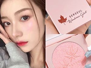 Serseul Highlighter Makeup Palette Highlighter Powder -Rose Champagne