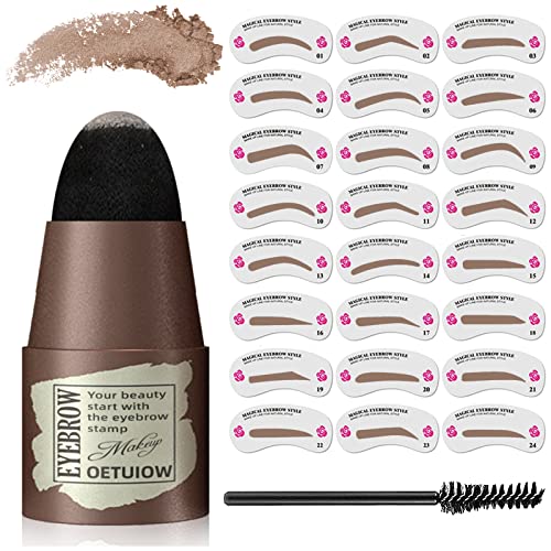 Eyebrow Stamp and Eyebrow Stencil Kit - 1 Step Eyebrow Makeup Brow Stamp Shaping Kit with 24 Reusable Eyebrow Stencils Eyebrow Stamp and Eyebrow Stencil Kit - 1 Step Eyebrow Makeup Brow Stamp Shaping Kit with 24 Reusable Eyebrow Stencils