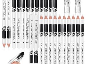 26 Pieces White Eyeliner Pencil with Sharpener Soft Strokes White Eyeliner Pencil Eye Silkworm Brighten Eye Liner Pen Multipurpose Makeup Tool for Eyeshadow Lip Liner