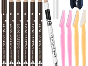 6Pcs Dark Brown Eyebrow Pencil Eyeliner Set